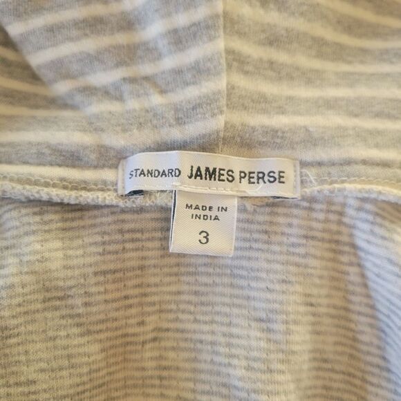 James Perse Striped Raglan Pullover Hoodie - Picture 7 of 8